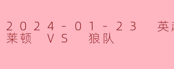 2024-01-23 英超联赛 布莱顿 VS 狼队